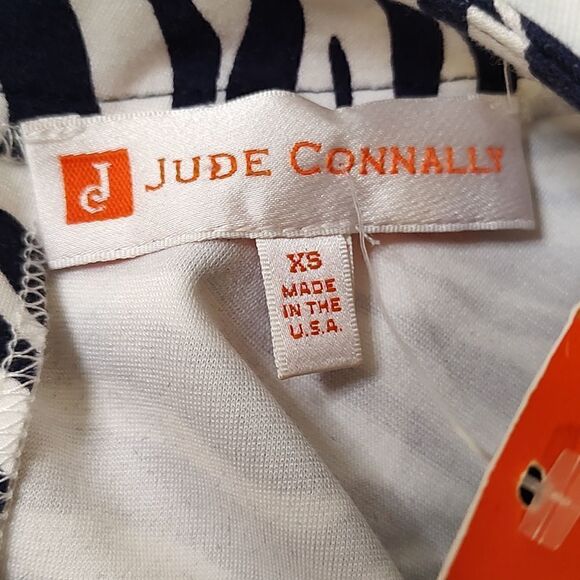NWT Jude Connally Maya Sleeveless Navy White Zebra Print Dress Size XS - Picture 3 of 8